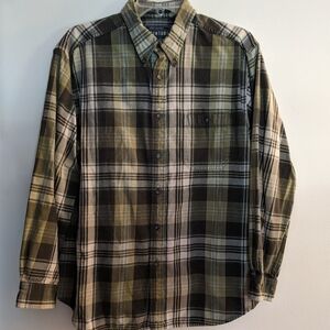 John Ashford Adventure Plaid Long Sleeve Button Down Shirt Large